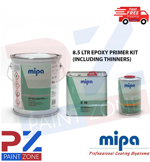 MIPA EP Grundier filler EPOXY PRIMER 2k 5L HARDENER E10 & THINNER 8.5L KIT